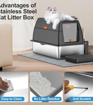 a cat litter can be seen here
