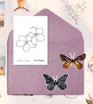 snail mail jenna lo postcard and stickers with an envelope