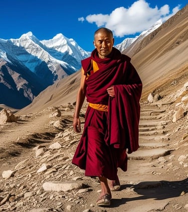 ladakh trekking monk