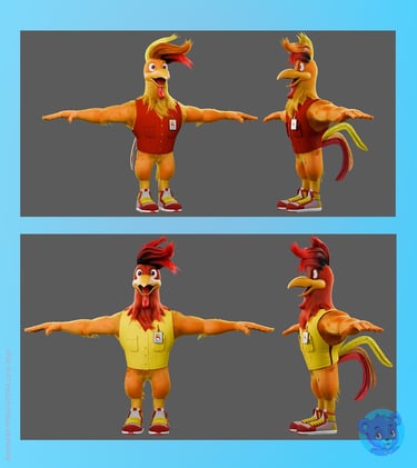 mascote 3D e personagem 3D