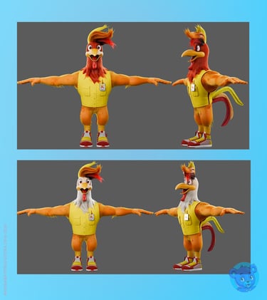 mascote 3D e personagem 3D