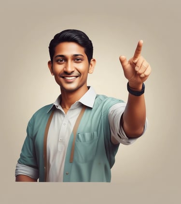 a man with a beard and a blue shirt