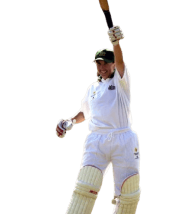 Michelle Goszko acknowledging the crowd after scoring a double hundred