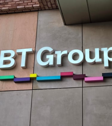 Illuminated exterior signage installed for BT Group office building