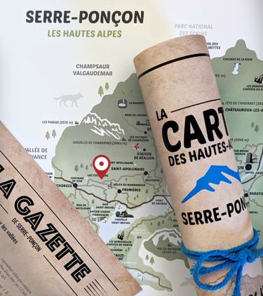 Carte rouleau gazette Serre-Ponçon Zéro Cinq Design