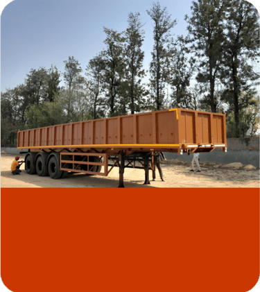 Sidewall trailer with side panels ideal for loose material loads, made by MS Engineering Works