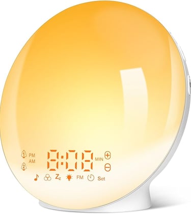 Despertador luz amanecer para mejorar el sueño y despertar natural
