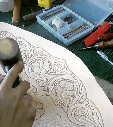Hand-tooled leather