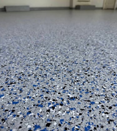 epoxy with ORBIT flakes garage floor