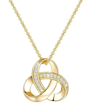 14K Gold Necklaces Love Knot Infinity Necklace Pendant Necklace for Women Diamond Necklace