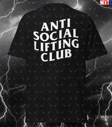 Anti Social Lifting Club Gym T-Shirt - Funny Workout Tee for Powerlifting & Bodybuilding- Pump Cover