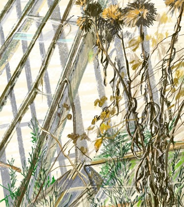 Scotney Castle winter light - digital drawing