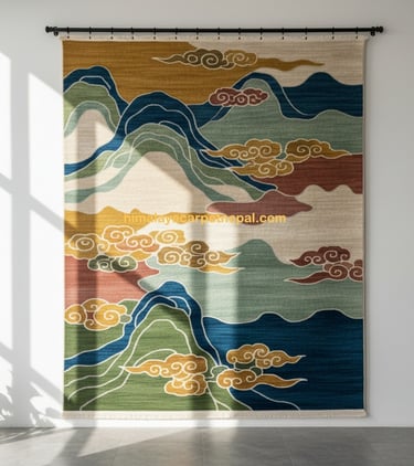 Custom bespoke handmade rugs crafted in Nepal –wall-hanging- Himalaya Carpet Industries