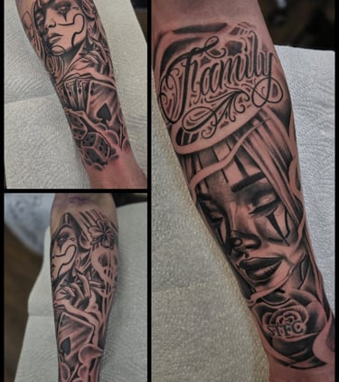 Chicano style custom tattoo