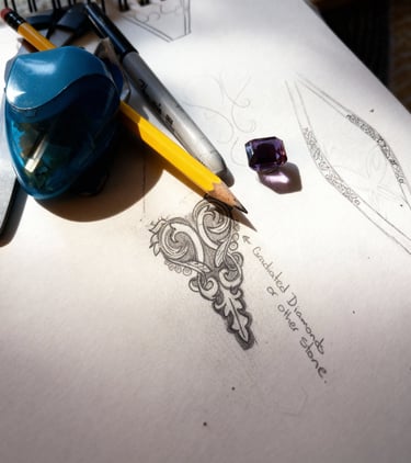 Custom Designed Pieces, made with intention and thought. Reuse and recyle your old jewelry