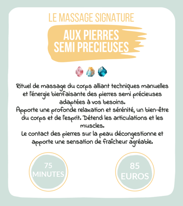 massage signature aux pierres semi précieuses