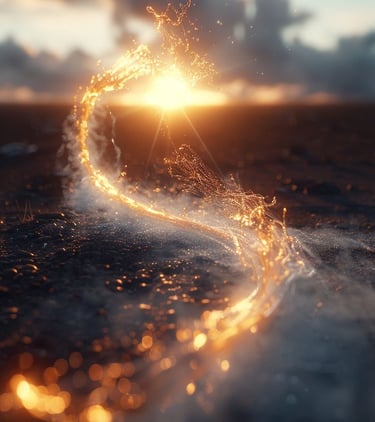 Chemin lumineux illustrant le parcours professionnel de Christine Magat, hypnothérapeute