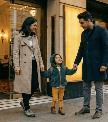 Parents take their 3 year old child to the theatre.