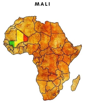 A map of Africa, Highlighting Mali