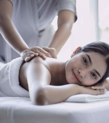 a woman getting a full body polishing treatment