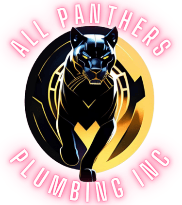 a black panther logo with a panther on it
