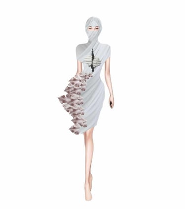 Sculpted mask dress