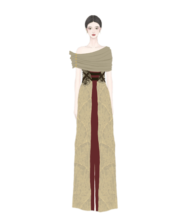 Assymetrical evening wear