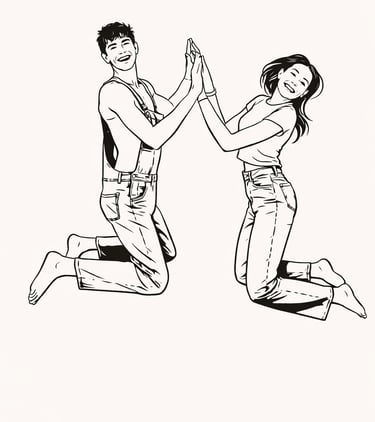 Illustration de pose amusante pour animation photo mariage