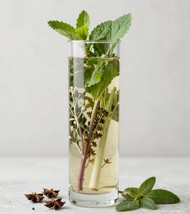 Soft blue and green infinity symbol blending into a peaceful sky background.