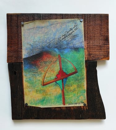 karine-nguyen-van-tham-poème illustré, le temps des regrets sur bois