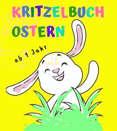 Malbuch Ostern, Kritzelbuch Ostern ab 1 Jahr, Osterhase Buch, Kinderbuch Oster
