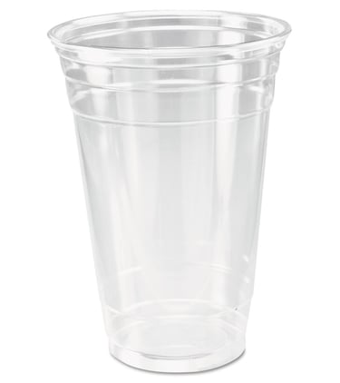 a clear plastic cup with a clear plastic cup