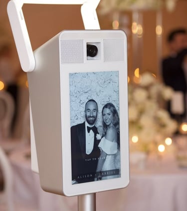 Sweet 16 birthday party guests posing in affordable portable photo booth