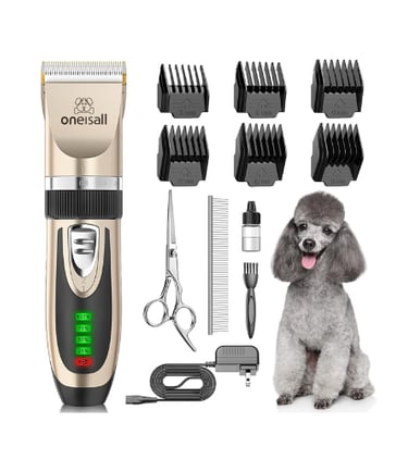 rechargeable dog pet grooming kit, low-noise pet grooming kit, pet grooming kit