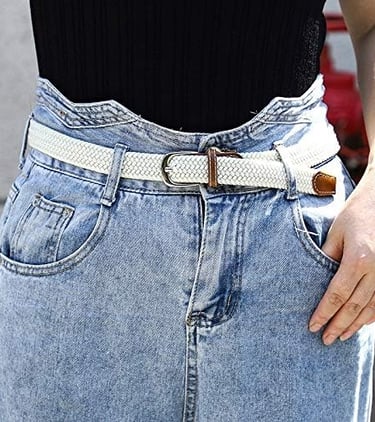 Womens Stretch Canvas Braided Belt