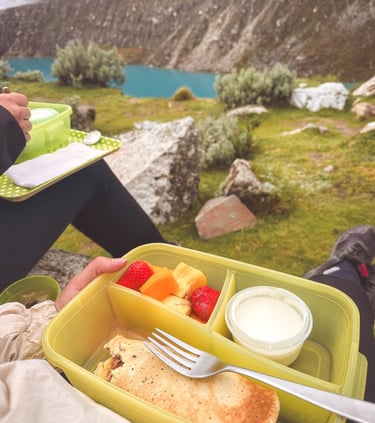 Lunch at a lake Nevado Mateo in Peru
