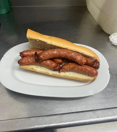 montado de salchichas frescas