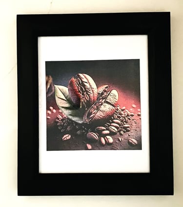 Framed Coffee Bean Art . Modern Wood  Wall Art Coffee Station. This product is manufactured to order