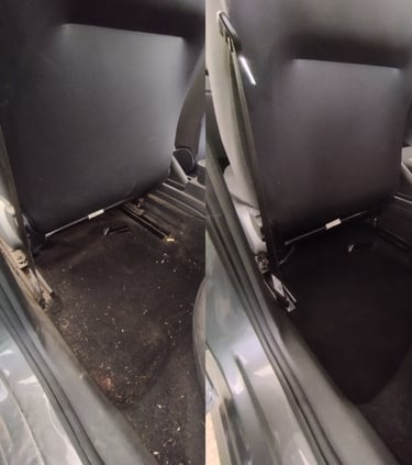 Arrière de véhicule avant après nettoyage