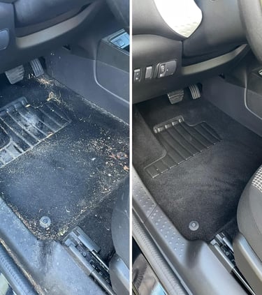 Nettoyage intérieur automobile – poste de conduite côté conducteur