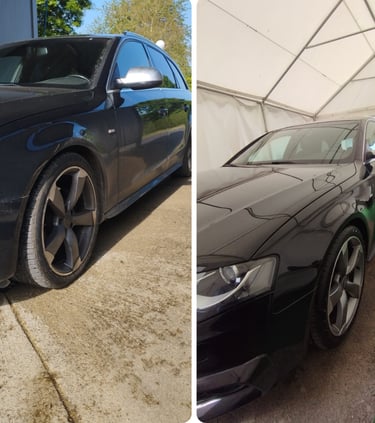 Avant après detailing extérieur – carrosserie propre et brillante
