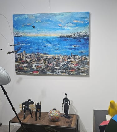 Jessy Tabet painting at Jacques Ouaiss Gallery