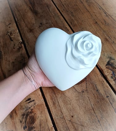 coeur à poser sur tombe avec message peint personnalisé