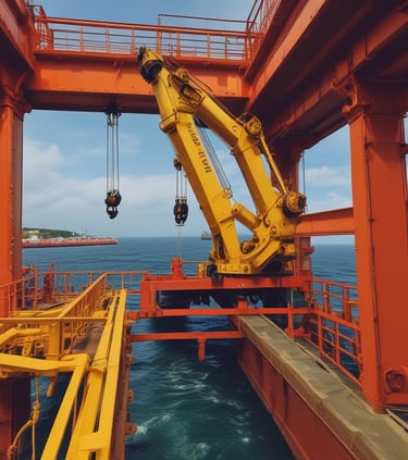 offshore crane on floating platform