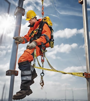 working at heights technician working at heights from a harness