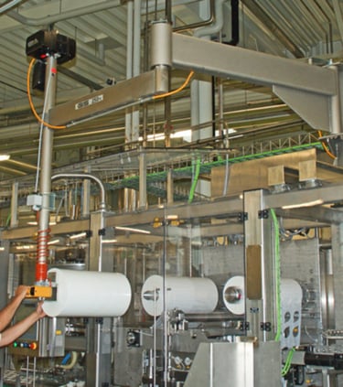 jib crane and hoist in food facility 