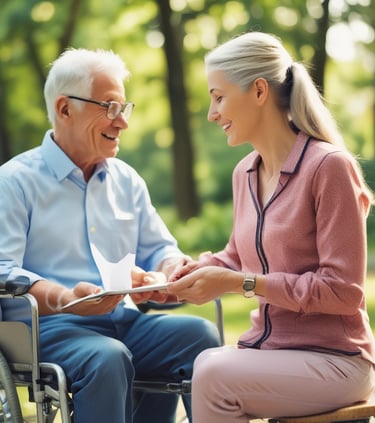 A close-up of hands helping a patient with mobility.