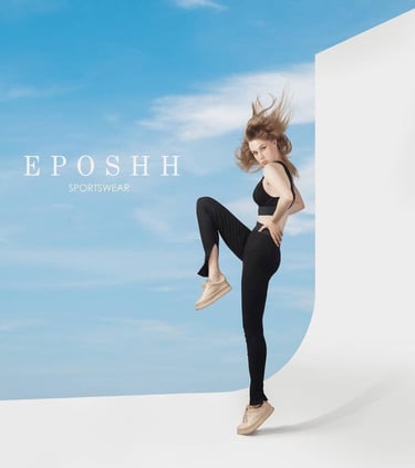 Elizabeth Lotz (Liz Lotz) art director fashion storyteller artist sportswear fashion campaign with activewear model photoshoo