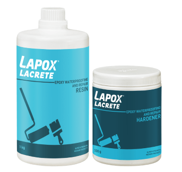 Lapox Lacrete, resin and hardener