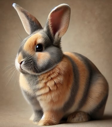 halequin rabbit sitting